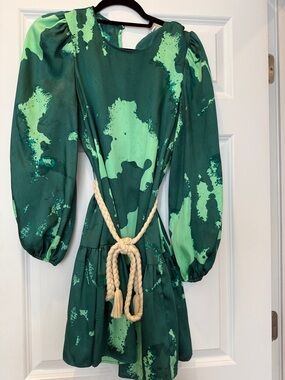 Alexis x Target Green Tie-Dye Long Sleeve Mini Dress
